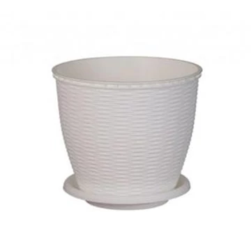 Cserép+alátét rattan 2,75L fehér