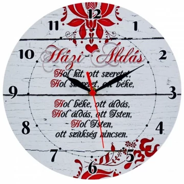 Fali óra 28cm házi áldás  516968