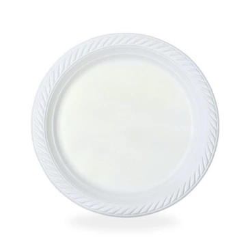 Műanyag lapos tányér 22cm fehér 100db/cs