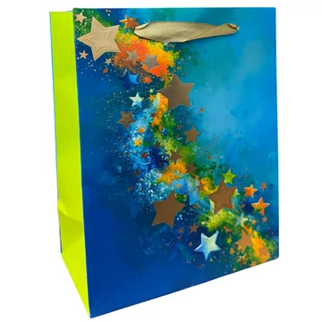 Ajándéktasak arany csillag 18x23cm  370724