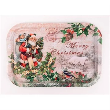 Bádog tálca négyzet télapó 34x23cm  491541