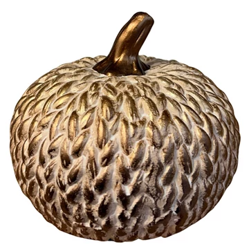 Kerámia tök rózsa/arany 16x14cm  QP3366