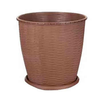 Cserép+alátét rattan 16L barna