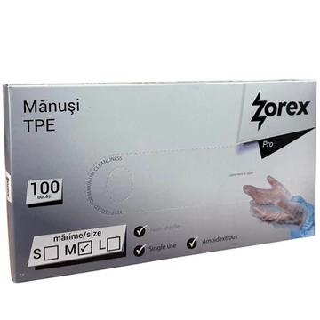 Kesztyű TPE 100db/cs M-es egyszer használatos  803656