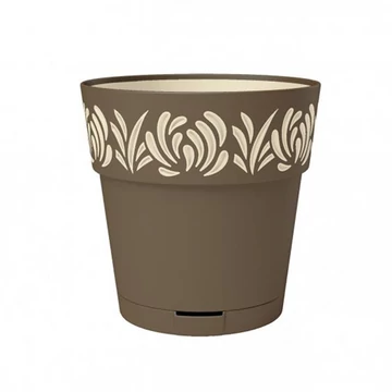 Gaia virágcserép 15cm alátéttel barna  SP_88302