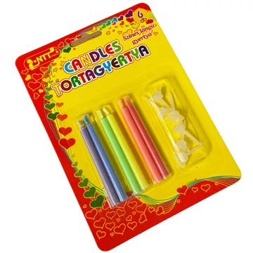 Tortagyertya színes lángú 6db-os 