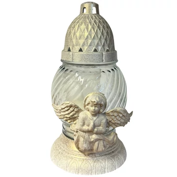 Mécses üveg angyal  V734
