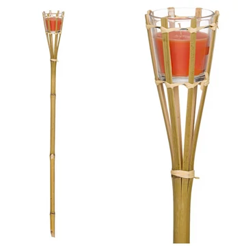 Fáklya bambusz 76cm citronella gyertyával üvegben