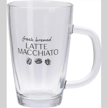 Kávéspohohár üveg 2db-os kanállal "Latte Macchiato"  212136