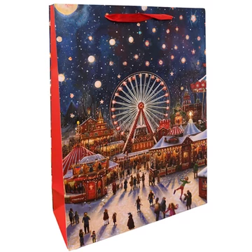 Ajándéktáska karácsonyi vásár 31x42cm  370453