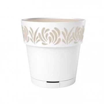 Gaia virágcserép 20cm alátéttel fehér   SP-88400