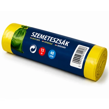 Szemeteszsák behúzhatós 40L 15db-os