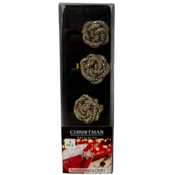 Karácsonyi szalvéta gyűrű 4db-os arany  939570