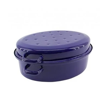 7,5L 38cm zománcos ovál tál+tető