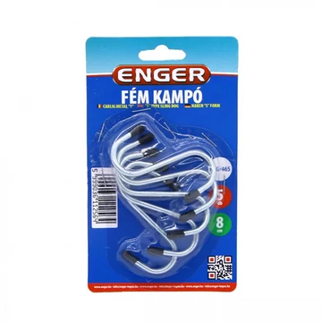Kampó fém S 8cm 5db-os