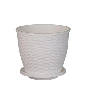 Cserép+alátét rattan 16L fehér