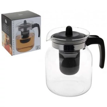 Teakanna hőálló üveg filterrel 1,5L