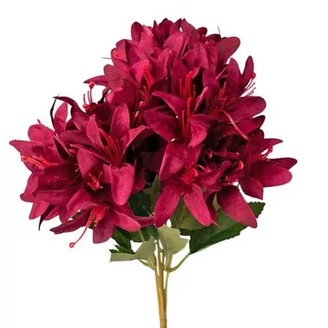 Selyemvirág csokor, 5 ágú, 29cm magas - Wine red   LD012-05