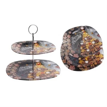 2 szintes üveg sütikínáló mézeskalács minta 20cm+25cm  466448