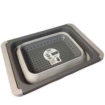 Összecsukható szilikon szűrő mosogatóba szürke  88014