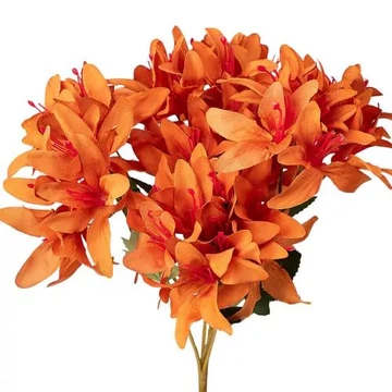 Selyemvirág csokor, 5 ágú, 29cm magas - Narancssárga   LD012-02