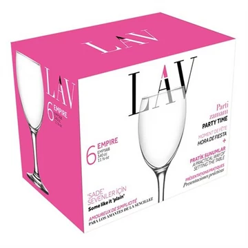 Vörösboros pohár szett 6db-os 340ml LAV   424483