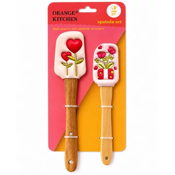 Szilikon spatula szett 2db-os rózsás  CZ2398