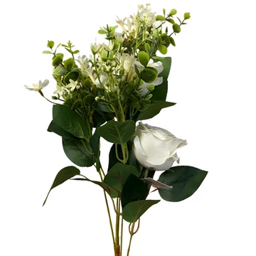 Művirág 87cm fehér rózsa