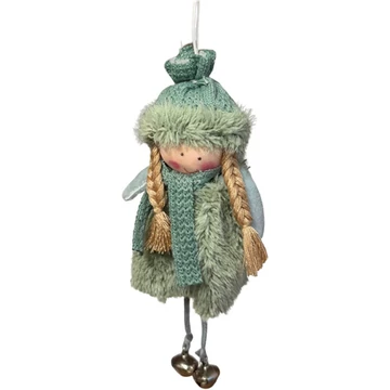 Gyerek sapkában csengővel akasztós textil 17cm  DD63149