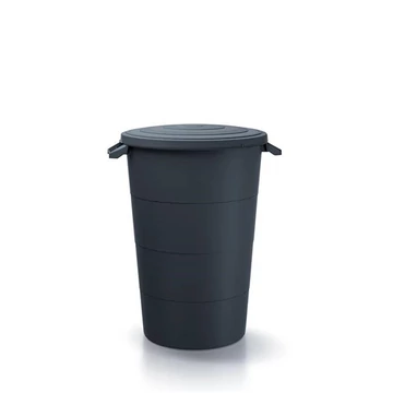 Hulladékgyűjtő  tanker füles+tető 120L smooth fekete  IDSM120U-S411