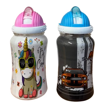 Kulacs 400ml műanyag szívószállal  L-00500