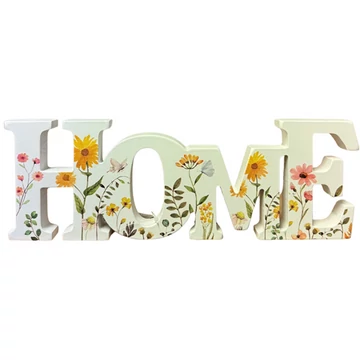 Fa felirat home virágos 29x10cm  BD1068
