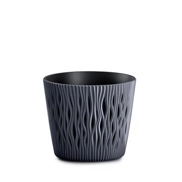 Virágcserép 130 sandy round antracit  DSR130-S433