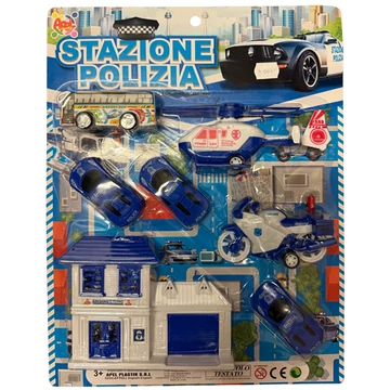 Játék rendőr jármű szett