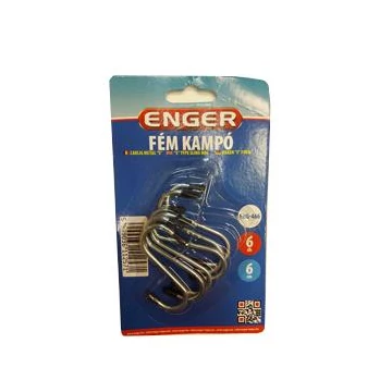 Kampó fém S 6cm 6db-os