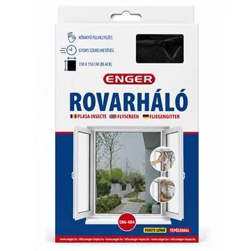 Rovarháló fekete 150x150cm tépőzárral