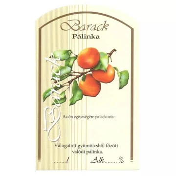 Pálinkás címke barack 10db/cs