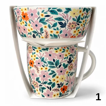 Tál 530ml+bögre 330ml szett porcelán  883891