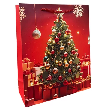 Papír ajándéktáska karácsonyi 26x10x32cm