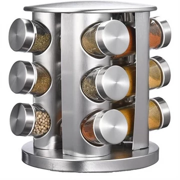 Forgatható 12 részes üveg fűszertartó készlet  451516