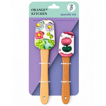 Szilikon spatula szett 2db-os virágos  CZ2397
