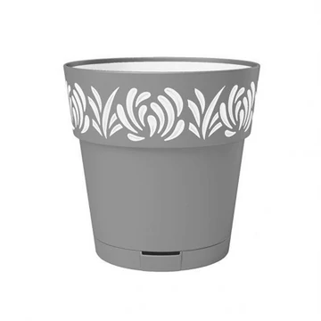 Gaia virágcserép 20cm alátéttel kőszürke   SP-88401