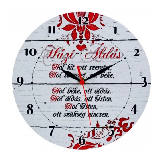 Fali óra 28cm házi áldás  516968