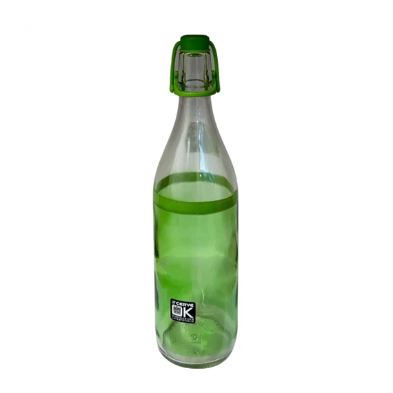 Palack üveg színes záróval 1L  210359