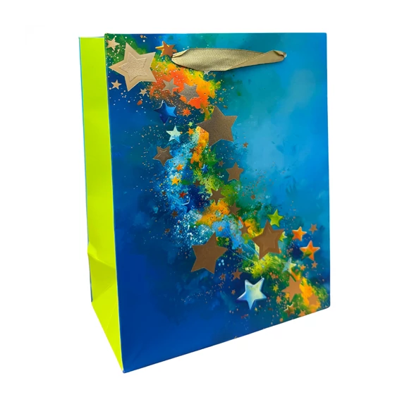 Ajándéktasak arany csillag 18x23cm  370724