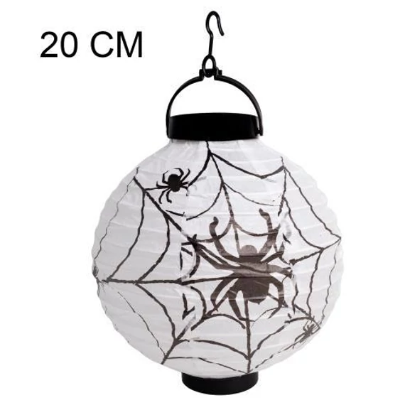 Papírlámpás ledes  pók+háló 20cm   QP2670