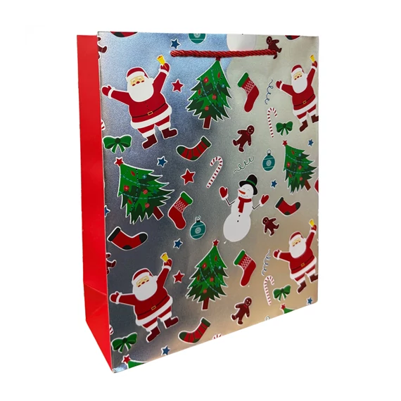 Papír ajándéktáska karácsonyi 30x12x40cm