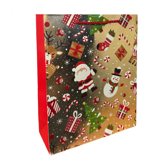 Papír ajándéktáska karácsonyi 30x12x40cm