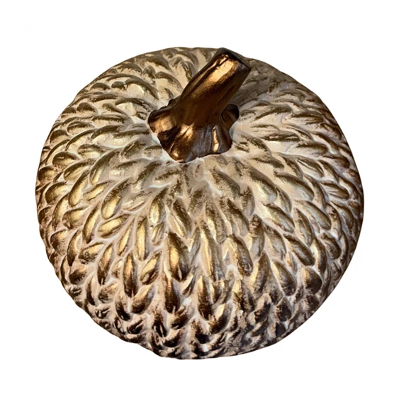 Kerámia tök rózsa/arany 16x14cm  QP3366