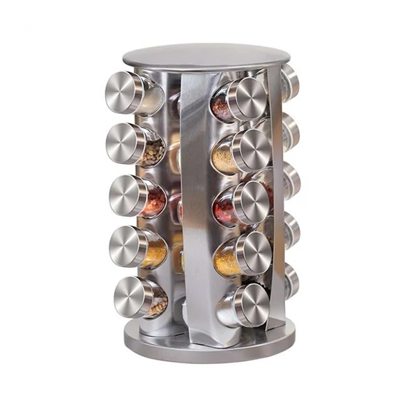 Forgatható 20 részes üveg fűszertartó készlet  486453